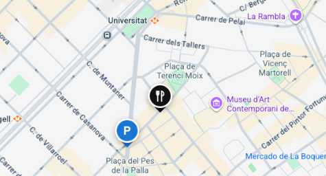 Imatge d'un mapa de localització del Restaurant Ca L'Estevet de Barcelona