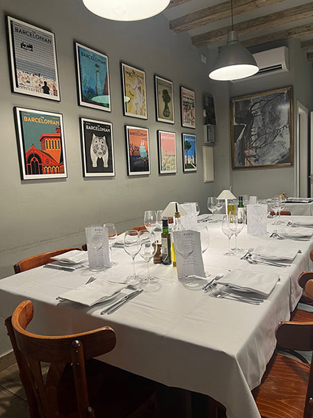 Imatge de la sala privada del restaurant Estevet